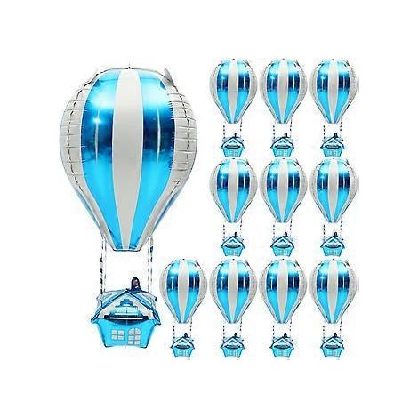 10 Stück Heißluftballon-förmige Aluminiumfolienballons, Partyballons, Kindergeburtstags-Partyzubehör