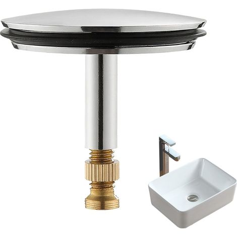 1 bouchon de baignoire réglable de 43 mm / poteau de 8 mm avec vis en laiton chromé massif chromé pour baignoire standard britannique (1/5)
