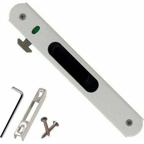 Serrure Porte Coulissante - Acier Inoxydable Alliage Zinc - 185 x 20 mm - Entraxe 17 cm - 1 Pièce