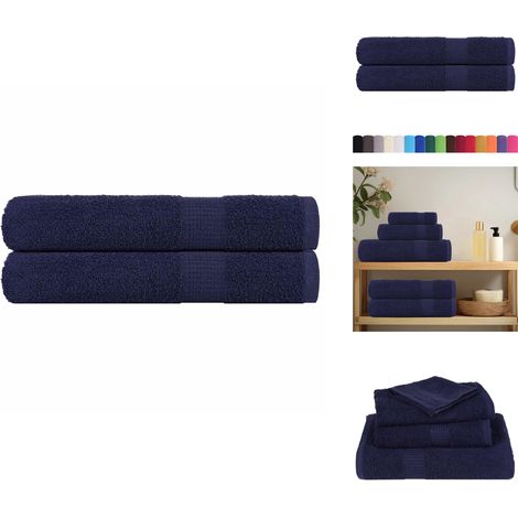 Handtücher 2 Stk. Marineblau 100x200 cm 360 g/m² 100% Baumwolle - Handtuch - Handtücher - Strandtuch - Badetuch (1/5)