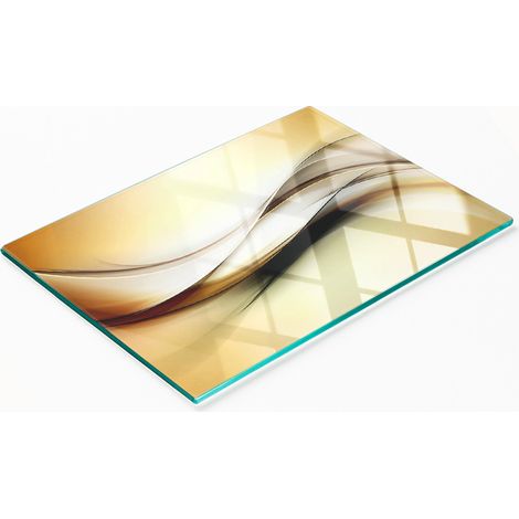Planche décorative en verre pour présenter des amuse-gueules, motif abstrait, 80 x 52 cm (1/5)