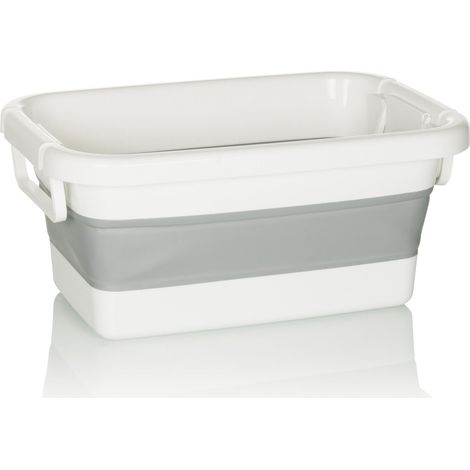 Bac / conteneur pliable CLEAN SILW plastique gris/blanc hjh OFFICE (1/5)