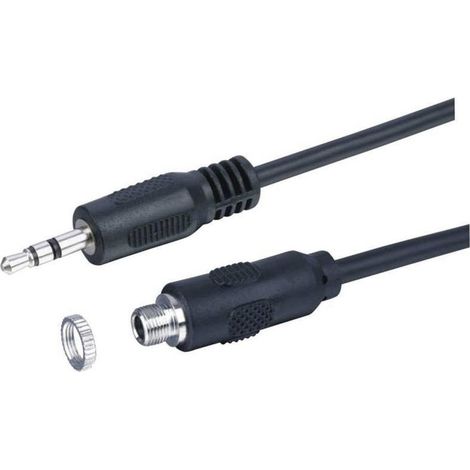 Câble audio Kash 35D019 [1x Jack mâle 3.5 mm - 1x Jack femelle 3.5 mm] 20.00 cm noir