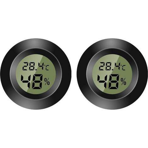 Digitales Innenthermometer - Mini-Hygrometer - Digitales LCD-Display - Für den Innen- und Außenbereich - Feuchtigkeitsmesser für Luftbefeuchter, Keller, Babyzimmer - Fahrenheit oder Celsius (2)