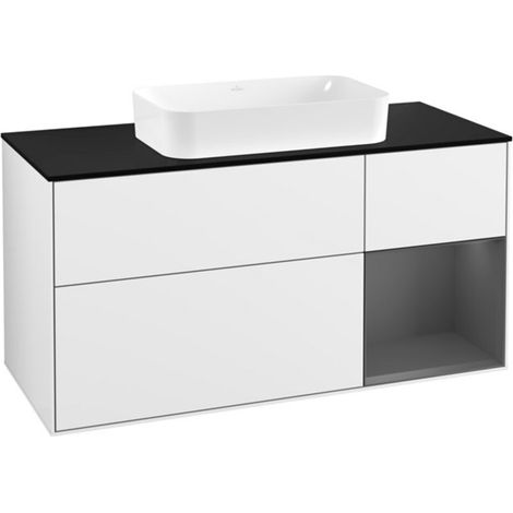 V&B Waschtischunterschrank Finion 120cm, Pl b m, Rg r A m, glo wh. Lac (1/2)