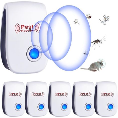 CYRILL – Répulsif à ultrasons pour souris , lot de 6 , anti-moustiques pour souris et rats , répulsif électronique d'intérieur pour souris , fourmis , araignées et moustiques (1/5)