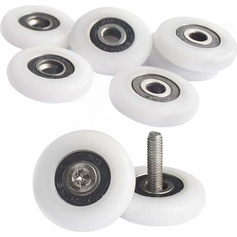 8 Stück Duschrolle für Duschtür, 25 mm Rollen, Duschkabine rostet, mit Schrauben (1/4)