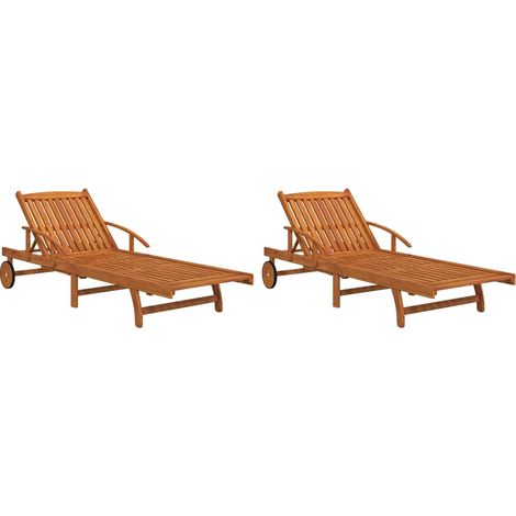 Maison Exclusive - Sonnenliegen 2 Stk. Massivholz Akazie