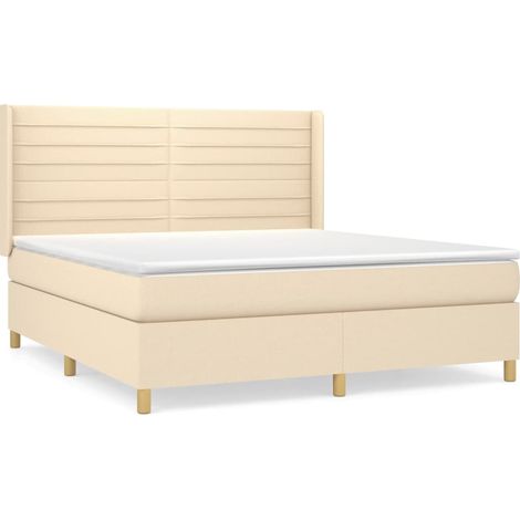 Maison Exclusive - Boxspringbett mit Matratze Creme 180x200 cm St