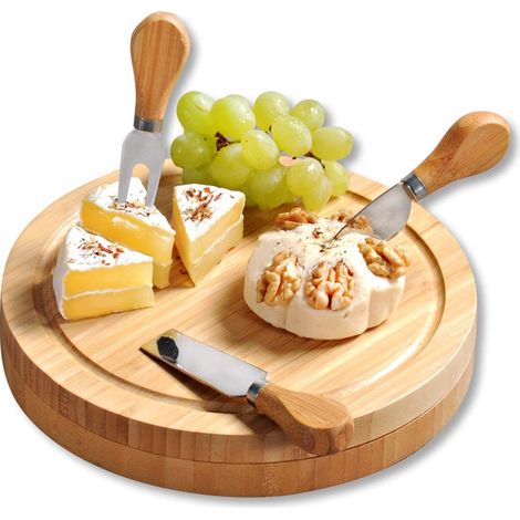 Kesper 58642 Tagliere per Formaggi con Posate, Bambù, FSC (1/4)