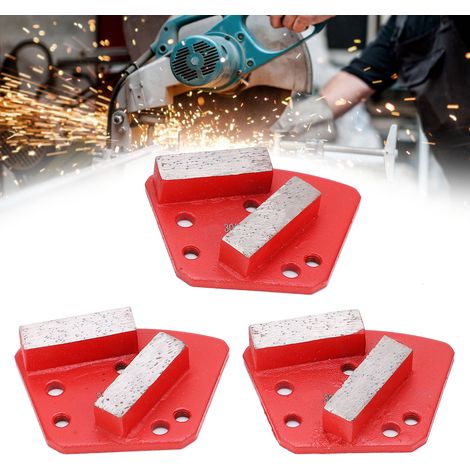 Blocs de meulage diamantés, disques de meulage pour béton ciment, en forme d'éventail, 6 trous, à dents droites, rouges n° 30. (1/5)