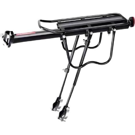 Porte-Bagages Arrière De Vélo Réglable Universel for Transport De 100 Kg, Support De Siège Arrière De Vélo De Montagne Réglable par Gravité avec réflecteur lumineux (1/5)