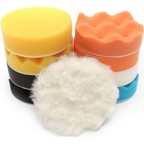 Autoreinigungs- und Polierschwamm-Set (11-teilig: 2 schwarze, 2 gelbe, 2 orange, 1 weißer und 1 blauer) (5 Zoll) (1/3)
