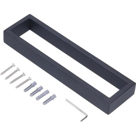 Porte-serviettes en acier inoxydable de style simple européen mural brossé pour salle de bain à domicile Noir mat (1/4)