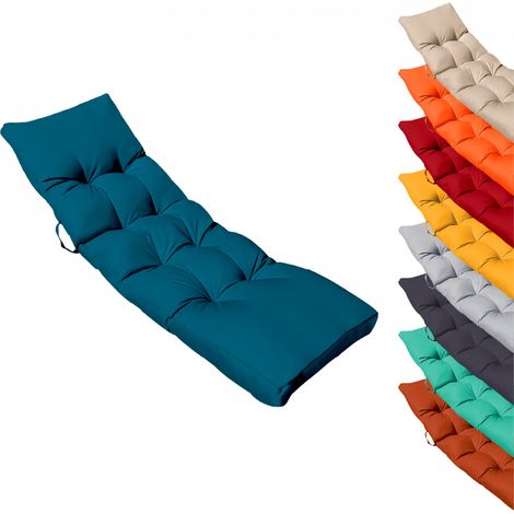 Linxor – Coussin de bain de soleil capitonné 185 x 60 cm – Résistant aux tâches et à la chaleur – Ultra confortable – Pour transat