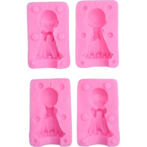 Moule en silicone 3D ange garçon et fille pour bougies, savons, chocolats - Outil de cuisine pour pâtisserie DIY (1/5)