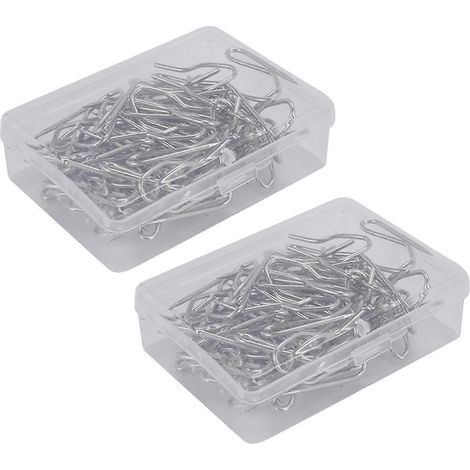 Lot de 100 crochets métalliques pour rideaux, avec boîte transparente (1/5)