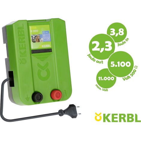 Kerbl Weidezaungerät Titan N3800 Elektrozaungerät Weidegerät Zaun Gerät 230 V