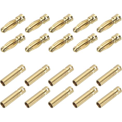 10 Paires Banane Fiches Connecteur 3mm Mâle Femelle Banane Prises pour Haut-Parleur Fil RC Batterie ESC Moteur (1/5)
