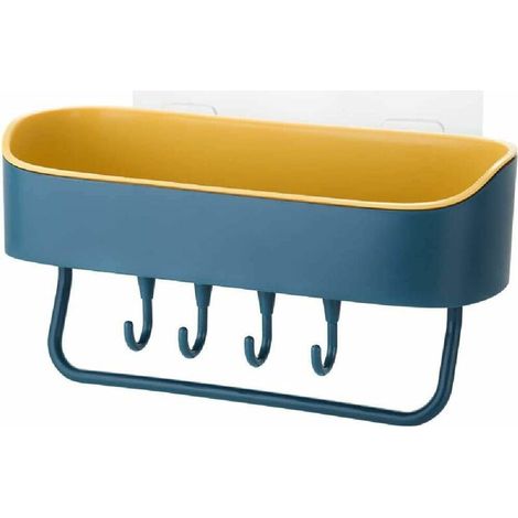 Étagère de salle de bain suspendue sans perçage, porte-serviettes mural en plastique pour meuble-lavabo, étagère de rangement pour toilettes.-AquaForge (1/5)