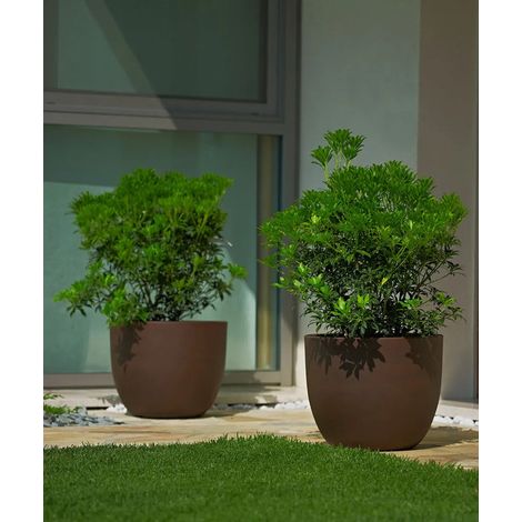 ETRIA UNO - VASO IN RESINA-RUGGINE / Diam 24 cm