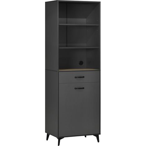 Armoire de cuisine CORALIA grise et noire (1/5)
