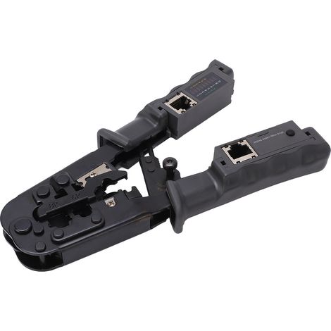 Ratschen-Crimpzange für modulare Datenkabel, Abisolier- und Schneidwerkzeug für 4-, 6- und 8-polige RJ45-, RJ11- und RJ12-Stecker (1/5)