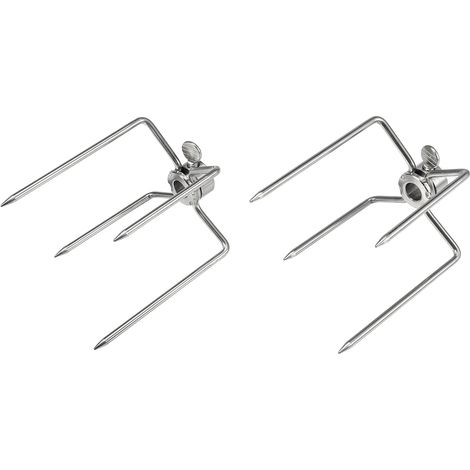2-teiliges multifunktionales Grillbesteck aus Edelstahl für Grill und Drehspieß