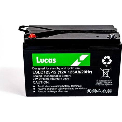 Batterie Plomb Etanche Stationnaire et Cyclage Lucas VRLA AGM LSLC125-12 12V 125Ah.