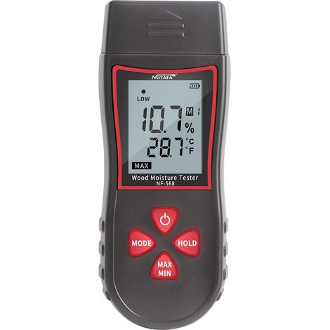 Humidimètre à bois, détecteur de fuites, humidimètre numérique, testeur d'humidité du bois à aiguille, avec écran LCD rétroéclairé, alarmes sonores et visuelles pour taux d'humidité élevé, moyen et fa (1/5)
