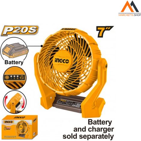 VENTILATORE DA TAVOLO 7 POLL A BATTERIA
