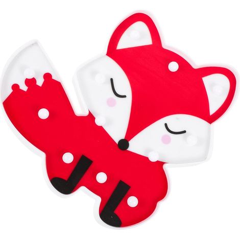 Veilleuse Renard LED Rouge en Pvc, Lampe de Nuit Décorative (1/5)