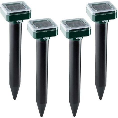 Lot de 4 répulsifs anti-taupes à ultrasons à énergie solaire, mise à niveau taupe/souris, etc. (1/5)