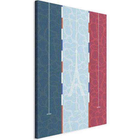 Immagine - Illustrazione grafica di una piscina sullo sfondo della bandiera francese. (1/3)