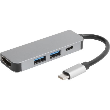 Station d'accueil 4 en 1 Type-C vers HDMI, USB 3.0 et Hub Multimédia (1/5)