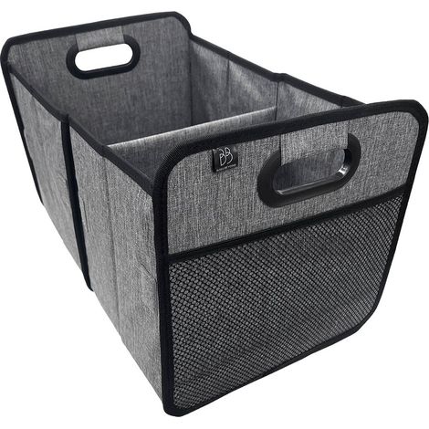 Faltbarer Textilkorb mit 2 Fächern, BOX & BEYOND, grau, L 40 x T 27,5 x H 28 cm BOX & BEYOND (1/5)