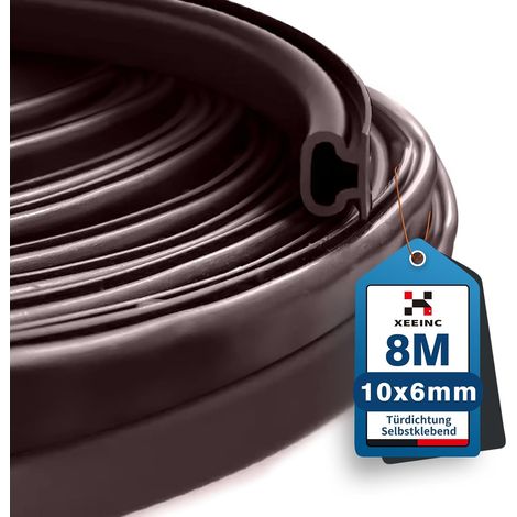 8 m Door Window Insulation Seal, 10 mm (B) x 6 mm (D) Dentry, Rubber Self-Adhesive Waterproof Door Window Seal Anti Cold and Phonic, Waterproof – Brown (1/5)