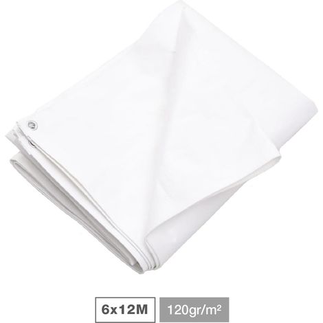 Tenda da sole bianca 120gr 6x12M