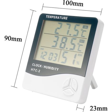 Ampio schermo per interni ed esterni, display digitale, temperatura, umidità, calendario, sveglia, igrometro. (1/5)