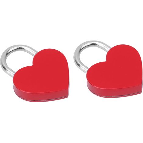 2 jeux de cadenas en métal coloré de qualité supérieure pour usage domestique, clés incluses, 30x39mm, rouge.