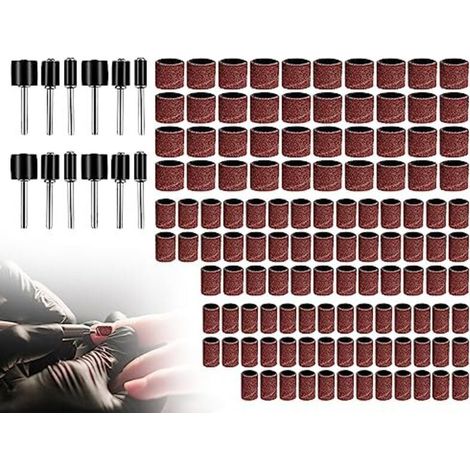 Kit de 132 pièces douilles abrasives pour les outils meulage dremel avec boîte gratuite, kit abrasives, accessoires électriques dremel. - (1/5)