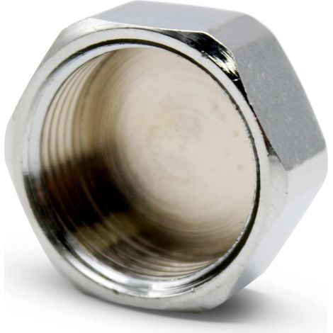 Bouchon Femelle 1/2" - Lot de 4 - Laiton Chromé - Hexagonal - Étanchéité Plomberie (1/5)