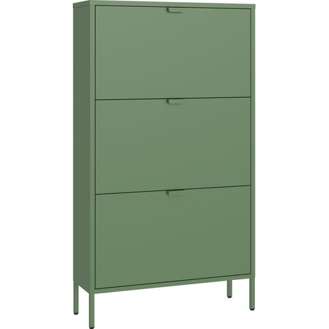 Mueble zapatero de metal verde caqui con 3 puertas MARION