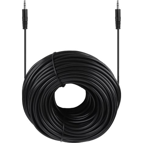 Câble audio blindé en cuivre 3,5 mm mâle-mâle, 30 m, pour haut-parleurs et casque