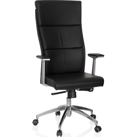 Bürostuhl / Chefsessel MONZA 20 Leder schwarz hjh OFFICE (1/5)