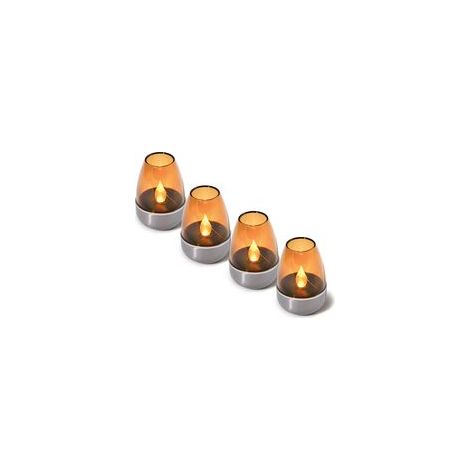 4 bougies solaires en acier inoxydable (1/5)