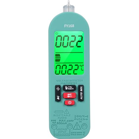Testeur de tension intelligent FY168 avec écran LCD vert