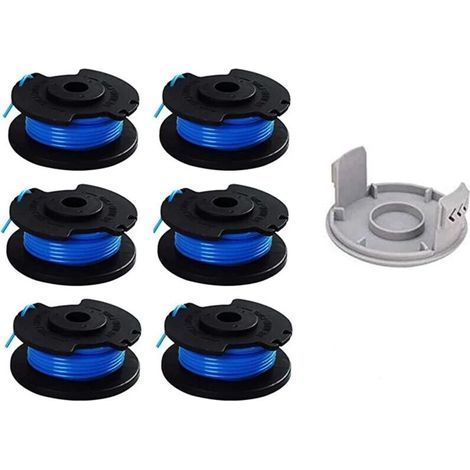 7 Packs Replacement Spool for Ryobi Thumb Trimmer, Compatible with Ryobi One + AC14RL3A, Cordless Trimmer, 6 Spools + 1 Cutting Caps (1/4)