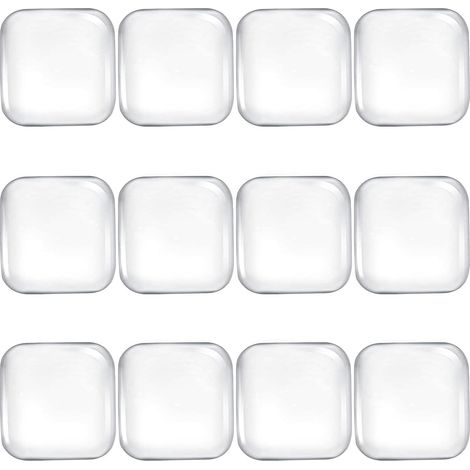 Juego de 12 topes de puerta cuadrados transparentes para montaje en pared - Topes de puerta de goma flexibles transparentes autoadhesivos (1/5)