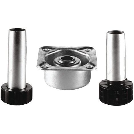 Pied réglable pour meuble NOTRE SELECTION Ø50 mm - Platine 60x60 mm, 150 mm, zingué (1/2)